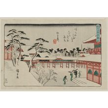 Utagawa Hiroshige: Tôeizan Temple at Ueno (Ueno Tôei-zan), from the series Famous Places in Edo (Edo meisho) - Museum of Fine Arts