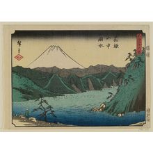 Utagawa Hiroshige: Lake in the Mountains of Hakone (Hakone sanchû kosui), from the series Thirty-six Views of Mount Fuji (Fuji sanjûrokkei) - Museum of Fine Arts
