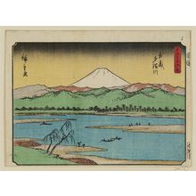 歌川広重: The Jewel River in Musashi Province (Musashi Tamagawa), from the series Thirty-six Views of Mount Fuji (Fuji sanjûrokkei) - ボストン美術館