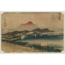 歌川広重: Clearing Weather at Awazu (Awazu seiran), from the series Eight Views of Ômi (Ômi hakkei) - ボストン美術館