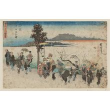 歌川広重: The Tôka-Ebisu Festival at the Imamiya Ebisu Shrine (Imamiya Tôka Ebisu), from the series Famous Views of Osaka (Naniwa meisho zue) - ボストン美術館