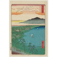 Utagawa Hiroshige, 歌川広重 (Utagawa Hiroshige I)创作的日本版画《Clearing Weather at Awazu (Awazu seiran), from the series Eight Views of Ômi (Ômi hakkei)》