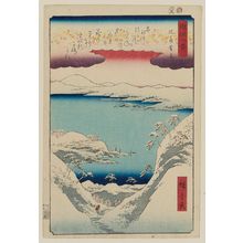歌川広重: Twilight Snow at Hira (Hira bosetsu), from the series Eight Views of Ômi (Ômi hakkei) - ボストン美術館