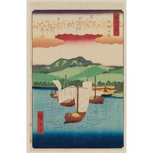 歌川広重: Returning Sails at Yabase (Yabase kihan), from the series Eight Views of Ômi (Ômi hakkei) - ボストン美術館