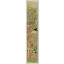 Isoda Koryusai: Woman Holding a Hanging Scroll - Museum of Fine Arts