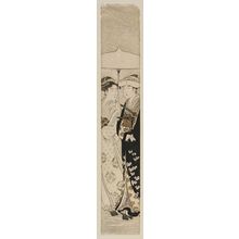 Torii Kiyonaga: Two Women Walking under an Umbrella in Snow - Museum of Fine Arts