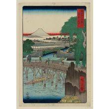 Utagawa Hiroshige: Ichikokubashi Bridge in Edo (Tôto Ichikokubashi), from the series Thirty-six Views of Mount Fuji (Fuji sanjûrokkei) - Museum of Fine Arts