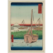 Utagawa Hiroshige: The Sea at Tsukuda in Edo (Tôto Tsukuda oki), from the series Thirty-six Views of Mount Fuji (Fuji sanjûrokkei) - Museum of Fine Arts
