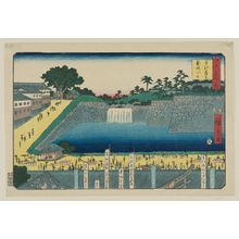 Utagawa Hiroshige: View of Konpiragû Shrine and Hollyhock Hill (Kompiragû Aoizaka no fûkei), from the series Famous Places in Edo (Edo meisho no uchi) - Museum of Fine Arts