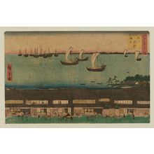 Utagawa Hiroshige: On the Sea at Shinagawa Station (Shinagawa no eki kaijô), from the series Famous Places in Edo (Edo meisho no uchi) - Museum of Fine Arts