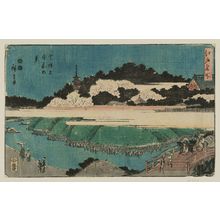 Utagawa Hiroshige, 歌川広重 (Utagawa Hiroshige I)による浮世絵「View in Front of Zôjô-ji Temple in Shiba (Shiba Zôjô-ji mae no kei), from the series Famous Places in Edo (Edo meisho)」