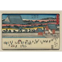 歌川広重: Higashi Hongan-ji Temple at Asakusa (Asakusa Higashi Hongan-ji no zu), from the series Famous Places in Edo (Edo meisho) - ボストン美術館