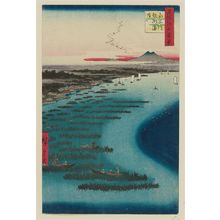 歌川広重: Minami-Shinagawa and Samezu Coast (Minami-Shinagawa Samezu kaigan), from the series One Hundred Famous Views of Edo (Meisho Edo hyakkei) - ボストン美術館