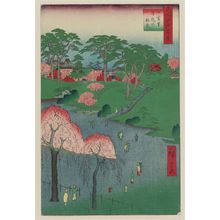 Utagawa Hiroshige: Temple Gardens, Nippori (Nippori jiin no rinsen), from the series One Hundred Famous Views of Edo (Meisho Edo hyakkei) - Museum of Fine Arts