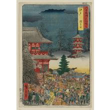歌川広重: Edo: Asakusa Fair (Edo, Asakusa no ichi), from the series Famous Places in the Sixty-odd Provinces [of Japan] ([Dai Nihon] Rokujûyoshû meisho zue) - ボストン美術館