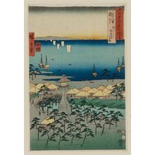 Utagawa Hiroshige: Settsu Province: Sumiyoshi, Idemi Beach (Settsu, Sumiyoshi, Idemi no hama), from the series Famous Places in the Sixty-odd Provinces [of Japan] ([Dai Nihon] Rokujûyoshû meisho zue) - Museum of Fine Arts