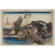 歌川広重: Hodogaya: Shinmachi Bridge (Hodogaya, Shinmachi-bashi), from the series Fifty-three Stations of the Tôkaidô Road (Tôkaidô gojûsan tsugi no uchi), also known as the First Tôkaidô or Great Tôkaidô - ボストン美術館