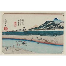 Utagawa Hiroshige: Odawara: The Sakawa River (Odawara, Sakawagawa), from the series Fifty-three Stations of the Tôkaidô Road (Tôkaidô gojûsan tsugi no uchi), also known as the First Tôkaidô or Great Tôkaidô - Museum of Fine Arts