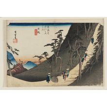歌川広重: Nissaka: Sayo Mountain Pass (Nissaka, Sayo no nakayama), from the series Fifty-three Stations of the Tôkaidô Road (Tôkaidô gojûsan tsugi no uchi), also known as the First Tôkaidô or Great Tôkaidô - ボストン美術館