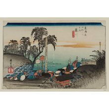 Utagawa Hiroshige: Fujikawa: Scene at Post Outskirts (Fujikawa, bôhana no zu), from the series Fifty-three Stations of the Tôkaidô (Tôkaidô gojûsan tsugi no uchi), also known as the First Tôkaidô or Great Tôkaidô - Museum of Fine Arts