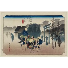 Utagawa Hiroshige: Mishima: Morning Mist (Mishima, asagiri), from the series Fifty-three Stations of the Tôkaidô Road (Tôkaidô gojûsan tsugi no uchi), also known as the First Tôkaidô or Great Tôkaidô - Museum of Fine Arts