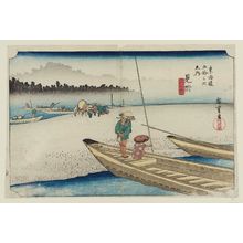 Utagawa Hiroshige: Mitsuke: Tenryû River View (Mitsuke, Tenryûgawa zu), from the series Fifty-three Stations of the Tôkaidô Road (Tôkaidô gojûsan tsugi no uchi), also known as the First Tôkaidô or Great Tôkaidô - Museum of Fine Arts