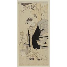 Ippitsusai Buncho: Osen of the Kagiya Holding a Cat - Museum of Fine Arts