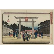 Utagawa Hiroshige: Sannô Shrine at the Nagata Riding Grounds (Nagatababa Sannôgû), from the series Famous Places in the Eastern Capital (Tôto meisho) - Museum of Fine Arts
