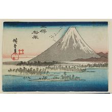 日本版画 "Miho no Matsubara" 由 Utagawa Hiroshige, 歌川広重 (Utagawa Hiroshige I) 创作