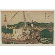 Utagawa Hiroshige: Muro Harbor in Harima Province (Banshû Muro-no-tsu), from the series Harbors of Japan (Nihon minato zukushi) - Museum of Fine Arts