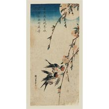 Utagawa Hiroshige: Swallows, Peach Blossoms, and Moon - Museum of Fine Arts