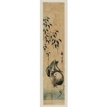 Utagawa Hiroshige: Mandarin Ducks under Snow-covered Bamboo - Museum of Fine Arts