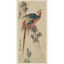 Utagawa Hiroshige: Golden Pheasant and Pine Shoots in Snow - Museum of Fine Arts