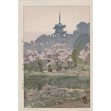 吉田博: Sankei-en Garden, from the series Eight Scenes of Cherry Blossoms (Sakura hachi dai) - ボストン美術館