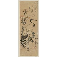 Utagawa Hiroshige: Crane and Autumn Flowers - Museum of Fine Arts
