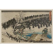 Utagawa Hiroshige: Act XI, Part 1: The Night Attack Advances (Jûichidanme ichi, youchi oshiyose), from the series The Storehouse of Loyal Retainers (Chûshingura) - Museum of Fine Arts