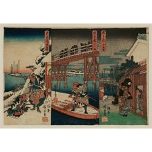 歌川広重: Act X (Jûdanme), Act XI (Jûichidanme) , and the Incense-offering Scene (Shôkô-ba), from the series The Storehouse of Loyal Retainers (Chûshingura) - ボストン美術館