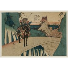 Japanese Print "Zhang Fei at the Bridge, from an untitled series of Chinese and Japanese heroes" by Utagawa Hiroshige, 歌川広重 (Utagawa Hiroshige I)