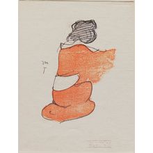 Tobari Kogan: Woman in Red-Orange Under-Kimono - ボストン美術館