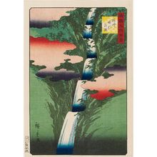 Utagawa Hiroshige II: The Nunobiki Waterfall in Settsu Province (Sesshû Nunobiki no taki), from the series One Hundred Famous Views in the Various Provinces (Shokoku meisho hyakkei) - Museum of Fine Arts