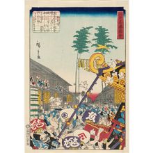 二歌川広重: Shinba, from the series Views of Famous Places in Edo (Edo meishô zue) - ボストン美術館