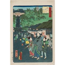 Utagawa Hiroshige II: Ceremony at Honmon-ji Temple in Ikegami (Ikegami Honmon-ji eshiki), from the series The Pride of Edo: Thirty-six Scenes (Edo jiman sanjû rokkei) - Museum of Fine Arts