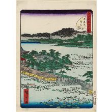 Utagawa Hiroshige II: No. 9, Benten Shrine in Shinobazu Pond (Shinobazu-ike Benten), from the series Forty-Eight Famous Views of Edo (Edo meisho yonjûhakkei) - Museum of Fine Arts