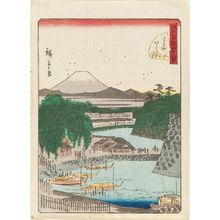 Utagawa Hiroshige II: No. 48, Sukiya-gashi Embankment (Sukiya-gashi), from the series Forty-Eight Famous Views of Edo (Edo meisho yonjûhakkei) - Museum of Fine Arts