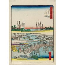 二歌川広重: No. 34, Kanasugibashi, from the series Forty-Eight Famous Views of Edo (Edo meisho yonjûhakkei) - ボストン美術館