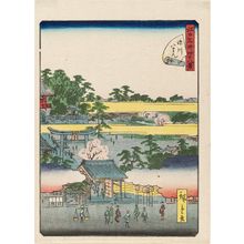 二歌川広重: No. 28, Hachiman Shrine at Fukagawa (Fukagawa Hachiman), from the series Forty-Eight Famous Views of Edo (Edo meisho yonjûhakkei) - ボストン美術館