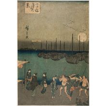 日本版画 "Moon at Takanawa (Takanawa tsuki no kei)" 由 Utagawa Hiroshige, 歌川広重 (Utagawa Hiroshige I) 创作