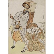 Katsukawa Shunsho: Actors Ichikawa Danjuro V as a pilgrim and Ichikawa Danzo IV as Muneto - Museum of Fine Arts