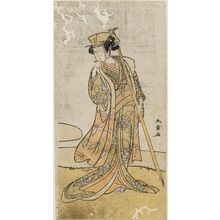 勝川春章: Actor Yamashita Kinsaku II as Matsuwaka's Wife Ubadama - ボストン美術館