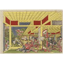 歌川豊春: The Armor-pulling Scene at Wada's Banquet (Wada sakamori kusazuribiki no zu) - ボストン美術館